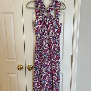 Fontini Cotton Ring-Halter Midi Dress